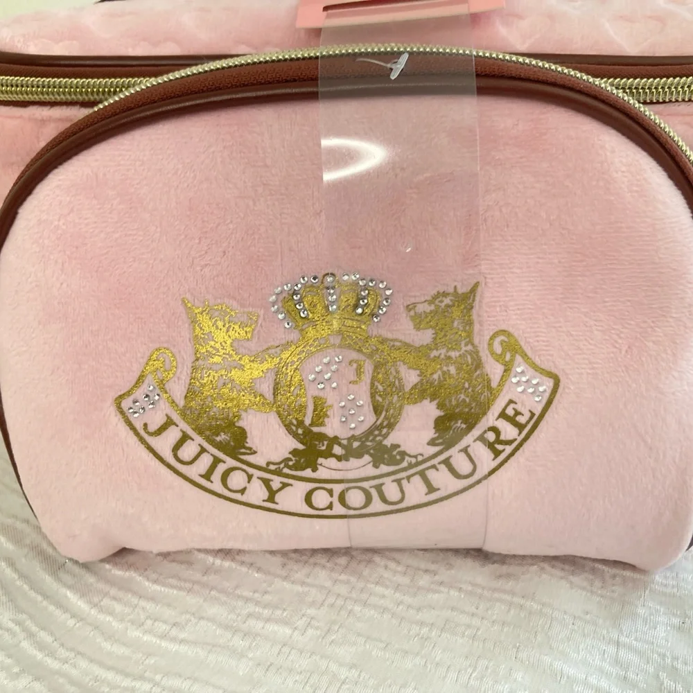 Juicy Couture Pink Cosmetic Travel Case with Bottle